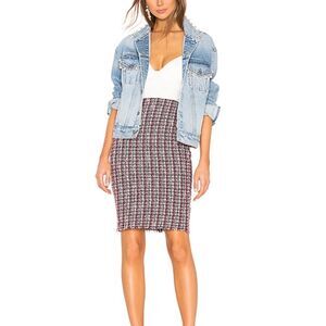 Bailey 44 Red Laissez Faire Boucle Midi Skirt New Size Medium